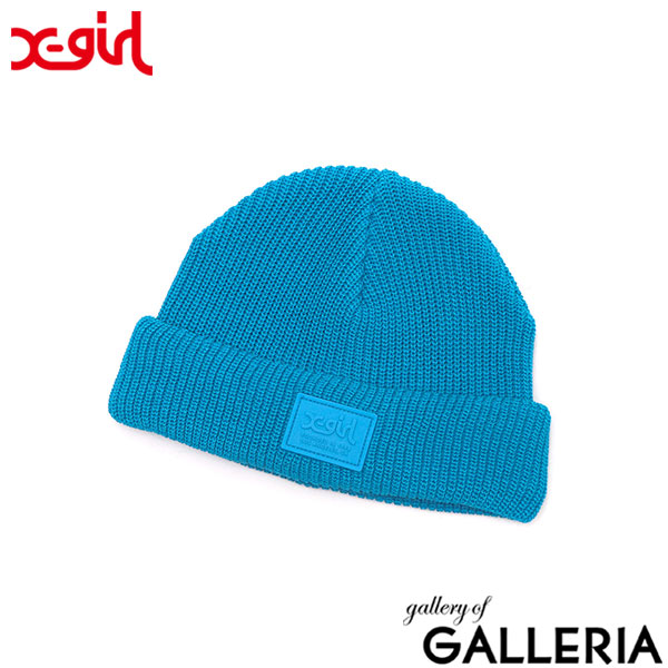 エックスガール 帽子 X-girl RUBBER PATCH KNIT CAP ニット帽 ニットキャップ ビーニー 夏用 吸水速乾 ドライ 軽量 シンプル カジュアル レディース 105232051007