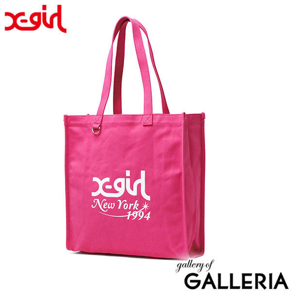 エックスガール トートバッグ レディース 大きめ A4 B4 キャンバス X-girl 軽い 通学 通勤 かわいい 縦型 オシャレ 持ち手 長め 大容量 学生 NEW YORK CANVAS TOTE BAG 105234053003