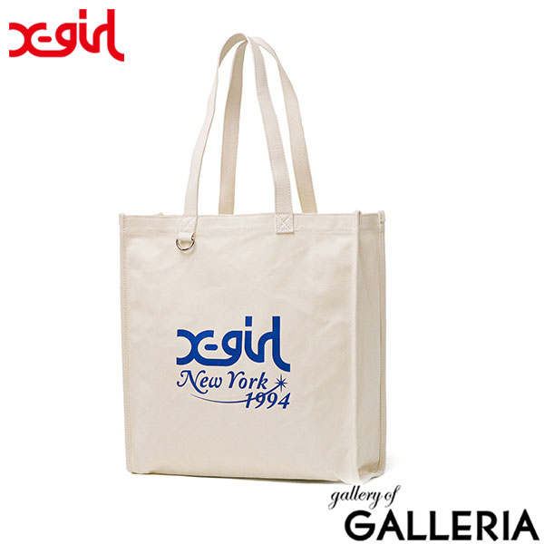 エックスガール トートバッグ レディース 大きめ A4 B4 キャンバス X-girl 軽い 通学 通勤 かわいい 縦型 オシャレ 持ち手 長め 大容量 学生 NEW YORK CANVAS TOTE BAG 105234053003