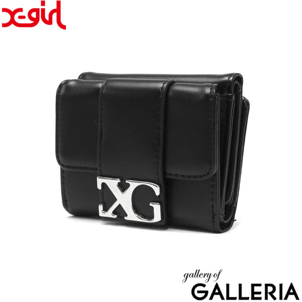 エックスガール 財布 ウォレット レディース X-girl ブランド 小さめ 三つ折り 小銭入れ付き カード収納 コンパクト ミニウォレット 高校生 中学生 かわいい バックル LOGO BUCKLE MINI WALLET 105241054011