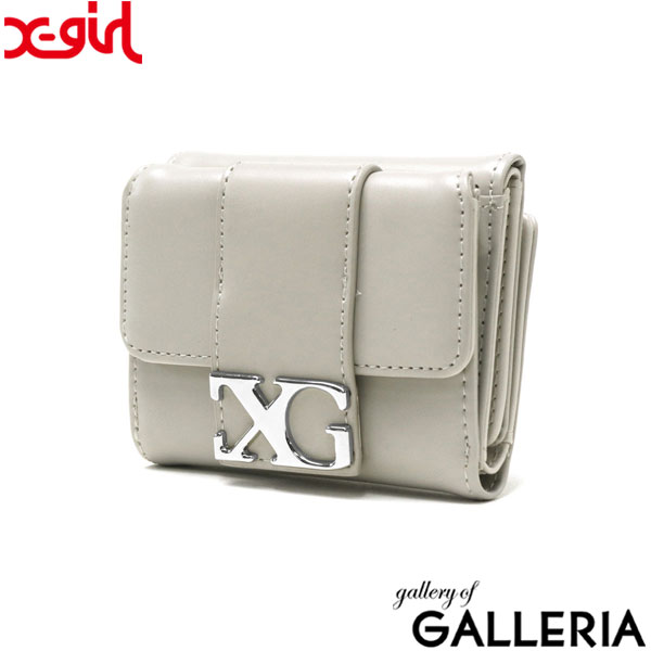 エックスガール 財布 ウォレット レディース X-girl ブランド 小さめ 三つ折り 小銭入れ付き カード収納 コンパクト ミニウォレット 高校生 中学生 かわいい バックル LOGO BUCKLE MINI WALLET 105241054011