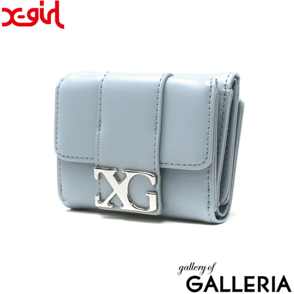 エックスガール 財布 ウォレット レディース X-girl ブランド 小さめ 三つ折り 小銭入れ付き カード収納 コンパクト ミニウォレット 高校生 中学生 かわいい バックル LOGO BUCKLE MINI WALLET 105241054011