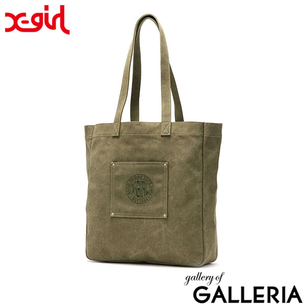 エックスガール トートバッグ レディース 大きめ A4 X-girl バッグ トート 大容量 軽量 丈夫 通学 ブランド 縦 縦型 かわいい おしゃれ コットン 通学バッグ 大学生 高校生 肩掛け PIGMENT DYED TOTE BAG 105242053006