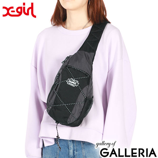X-girl ボディバッグ レディース エックスガール ブランド かわいい 軽い 軽量 斜めがけ ショルダーバッグ 斜めがけバッグ ワンショルダーバッグ スポーティー 小さめ ナイロン おしゃれ BUNGEE CORD MINI BAG 105242053012