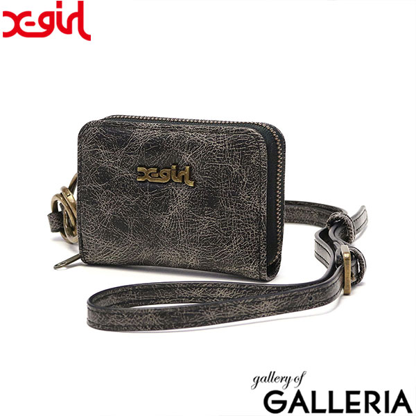 エックスガール 財布 レディース コンパクト X-girl コインケース 小銭入れ カードケース ブランド おしゃれ かわいい ショルダー 小さい 小さめ 首掛け ミニ財布 女子 通勤 通学 旅行 BASIC COIN ＆ CARD CASE 105243054014