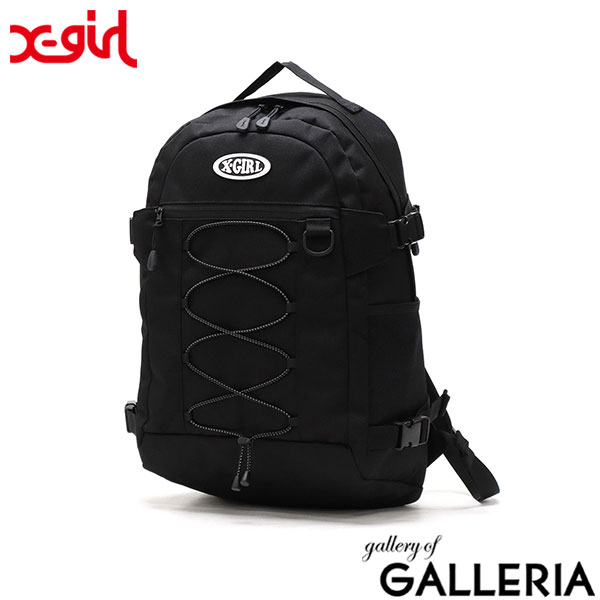 エックスガール リュック レディース リュックサック 大容量 通学 通勤 旅行 X-girl バッグ 軽量 軽い おしゃれ PC収納 16インチ 16inch A4 B4 30L OVAL LOGO BUNGEE CORD BACKPACK 105251053006