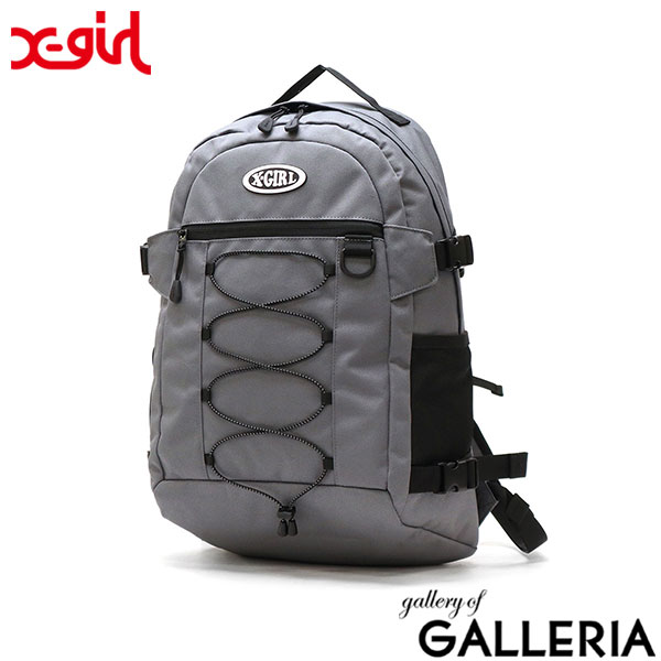 エックスガール リュック レディース リュックサック 大容量 通学 通勤 旅行 X-girl バッグ 軽量 軽い おしゃれ PC収納 16インチ 16inch A4 B4 30L OVAL LOGO BUNGEE CORD BACKPACK 105251053006