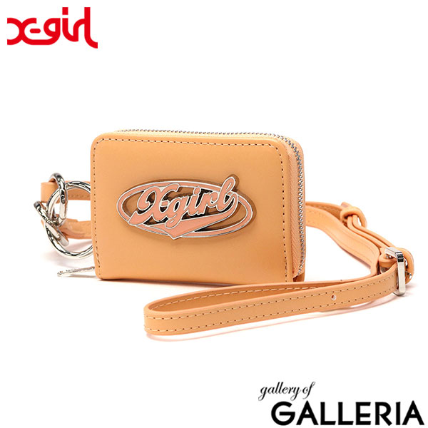 エックスガール コインケース レディース かわいい X-girl 財布 ブランド おしゃれ 小さい ショルダー 2WAY ストラップ付き 取り外し可 定期入れ IDケース 通勤 通学 OVAL LOGO BUCKLE COIN ＆ CARD CASE 105251054011
