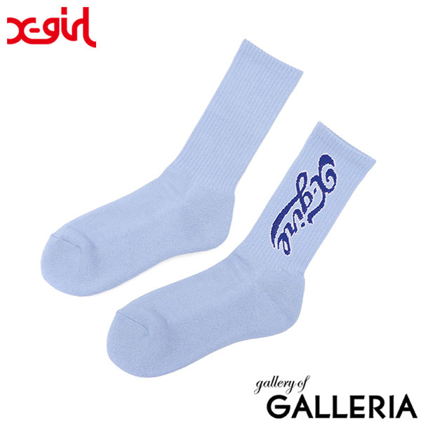 【メール便】エックスガール 靴下 レディース X-girl ソックス おしゃれ かわいい ブランド ロゴ ストリート ミドル丈 リブ靴下 足裏パイル 女子 高校生 スクール 日本製 CHEERFUL LOGO RIB SOCKS 105251054006