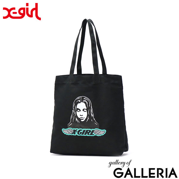 エックスガール トートバッグ レディース A4 大きめ キャンバス X-girl バッグ 軽量 軽い 通学 通勤 普段 ブランド ロゴ 無地 肩掛け カジュアル かわいい おしゃれ キャンバストート ANGEL FACE PATCH TOTE BAG 105252053002