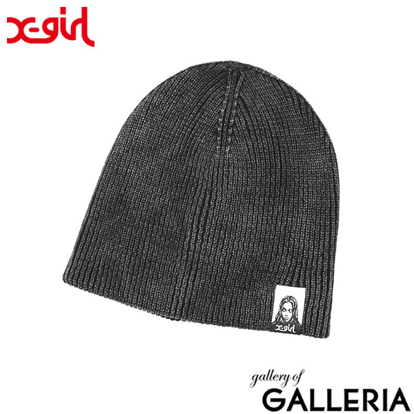 エックスガール ニット帽 レディース 帽子 X-girl ブランド 女子 かっこいい ストリート FACEロゴ コットン ビーニー ブラック ネイビー 黒 紺 フリーサイズ 春 夏 秋 冬 FADED BEANIE 105252051007