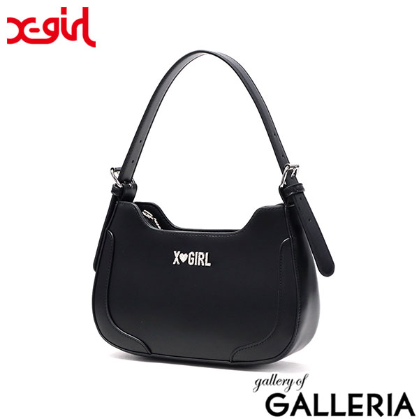 【セール】エックスガール ハンドバッグ 小さめ X-girl バッグ レディース 黒 トートバッグ ファスナー付き ワンハンドル ミニバッグ ミニ 小さい 軽量 レトロ 肩掛け Y2K RHINESTONE LABEL HANDBAG 105252053006