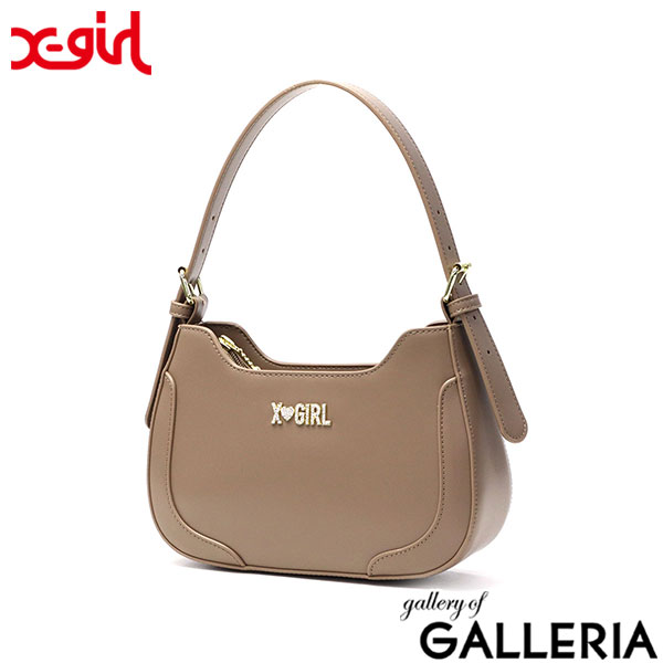 【セール】エックスガール ハンドバッグ 小さめ X-girl バッグ レディース 黒 トートバッグ ファスナー付き ワンハンドル ミニバッグ ミニ 小さい 軽量 レトロ 肩掛け Y2K RHINESTONE LABEL HANDBAG 105252053006