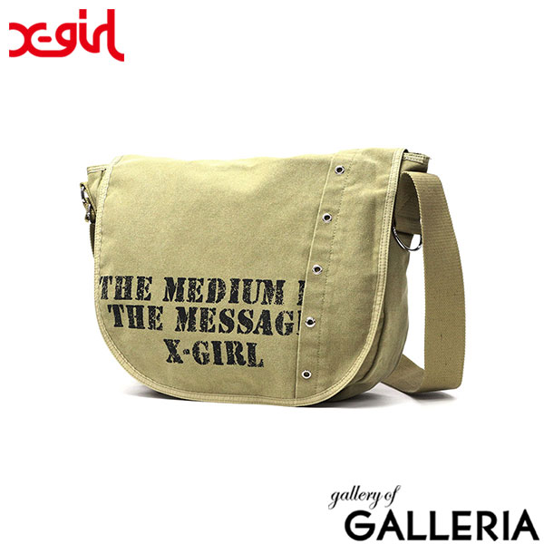 【セール】エックスガール ショルダーバッグ レディース 大容量 大きめ A4 X-girl バッグ 斜めがけ 軽量 大人 斜めがけバッグ 女子高生 ストリート 女子 通勤 通学 DISTRESSED PRINT SHOULDER BAG 105252053010
