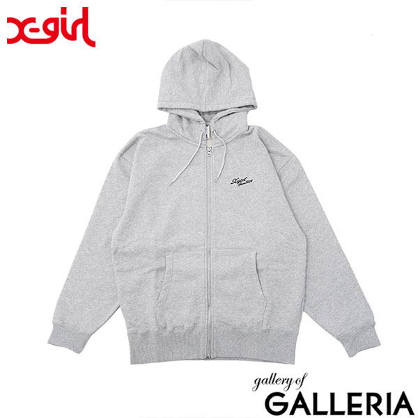 エックスガール パーカー レディース ジップ薄手 X-girl 秋 冬 大きめ おしゃれ ブランド ジップアップ スウェットパーカ 綿 フーディー ストリート トップス FACE BOX PATCH ZIP UP SWEAT HOODIE 105253012005