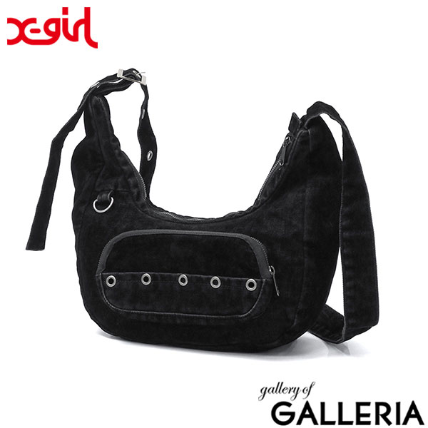 X-girl エックスガール ショルダーバッグ ミニショルダーバッグ ミニショルダー コンパクト おしゃれ FLOCKED DENIM BAG 105254053004