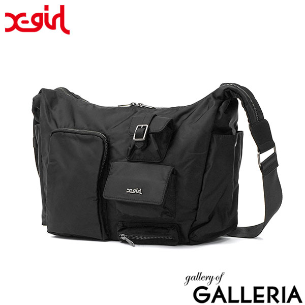 X-girl エックスガール ショルダーバッグ ストラップ 太め シンプル カジュアル MULTI POCKET SHOULDER BAG 105254053010