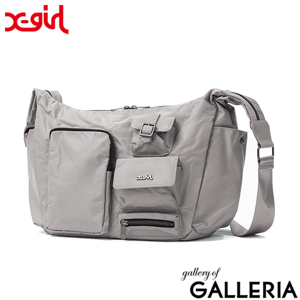 X-girl エックスガール ショルダーバッグ ストラップ 太め シンプル カジュアル MULTI POCKET SHOULDER BAG 105254053010
