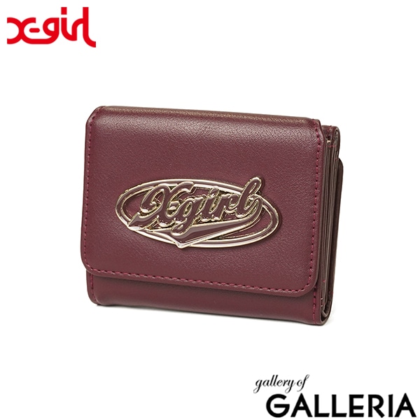 エックスガール 三つ折り財布 レディース 女子高生 かわいい X-girl 財布 ブランド 可愛い コンパクト ミニ 三つ折り 小さめ 小さい 折り財布 ミニ財布 COLOR OVAL LOGO BUCKLE MINI WALLET 105254054001