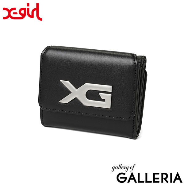 エックスガール 三つ折り財布 レディース 女子高生 かわいい X-girl 財布 ブランド 可愛い コンパクト ミニ 三つ折り 小さめ 小さい 折り財布 ミニ財布 XG EMBLEM BUCKLE FAUX LEATHER MINI WALLET 105254054006