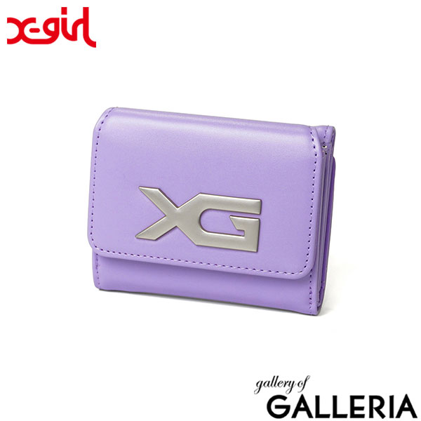 エックスガール 三つ折り財布 レディース 女子高生 かわいい X-girl 財布 ブランド 可愛い コンパクト ミニ 三つ折り 小さめ 小さい 折り財布 ミニ財布 XG EMBLEM BUCKLE FAUX LEATHER MINI WALLET 105254054006