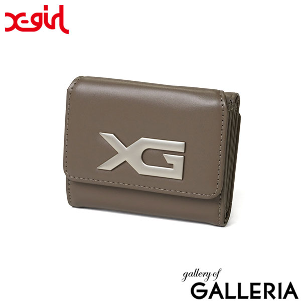 エックスガール 三つ折り財布 レディース 女子高生 かわいい X-girl 財布 ブランド 可愛い コンパクト ミニ 三つ折り 小さめ 小さい 折り財布 ミニ財布 XG EMBLEM BUCKLE FAUX LEATHER MINI WALLET 105254054006