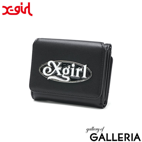 X-girl エックスガール 三つ折り財布 カジュアル 可愛い ギフト LOGO CLASP FAUX LEATHER MINI WALLET 105261054004