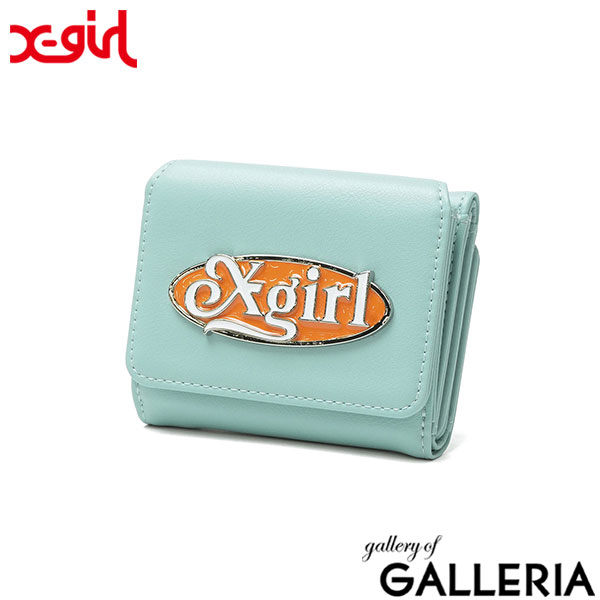 X-girl エックスガール 三つ折り財布 カジュアル 可愛い ギフト LOGO CLASP FAUX LEATHER MINI WALLET 105261054004