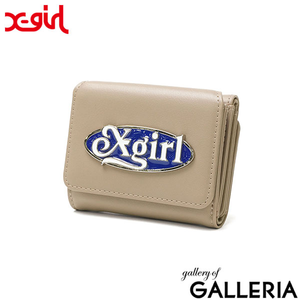 X-girl エックスガール 三つ折り財布 カジュアル 可愛い ギフト LOGO CLASP FAUX LEATHER MINI WALLET 105261054004