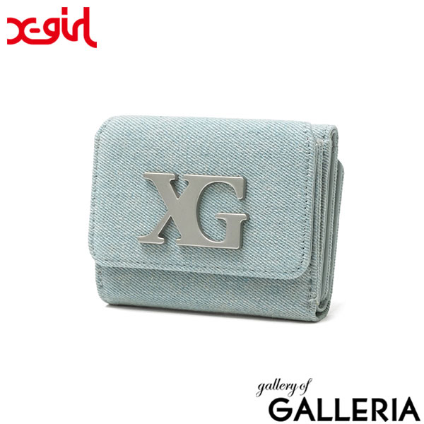 X-girl エックスガール 三つ折り財布 カジュアル 可愛い ギフト ロゴ XG EMBLEM CLASP MINI WALLET 105261054012