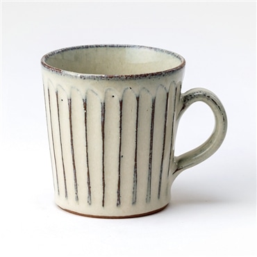 スケーター 白釉彫 マグカップ (信楽焼) 鴻月 3-3333