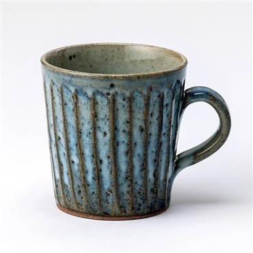 スケーター 青萩彫 マグカップ (信楽焼) 鴻月 3-3334