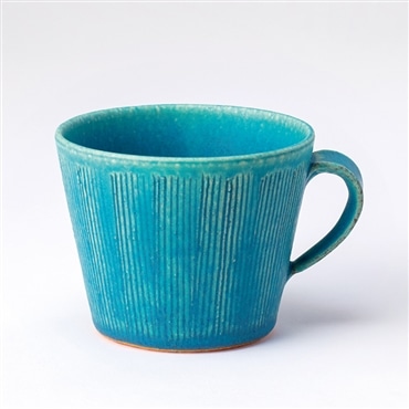 スケーター 青彩くし目 マグカップ (信楽焼) 鴻月 3-3354