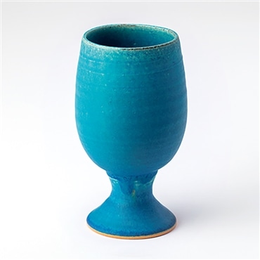 スケーター 青彩釉 ゴブレット (信楽焼) 鴻月 3-3182