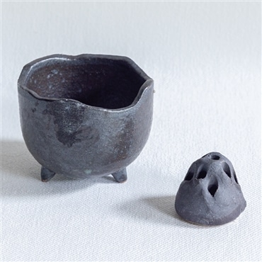 スケーター ミニ一輪挿し (信楽焼) 鴻月 黒 KOSMH1