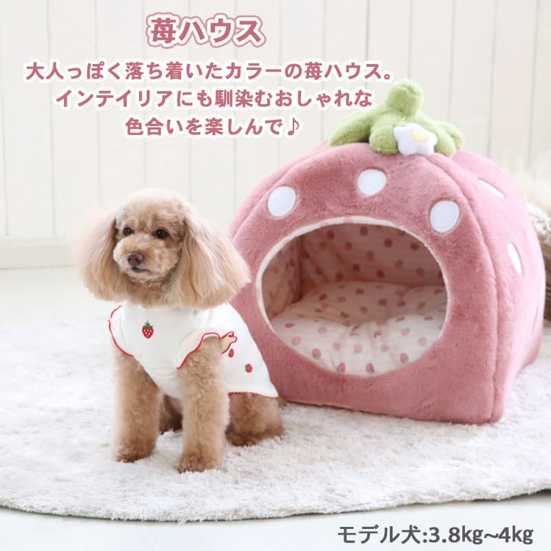 ペットパラダイス 犬 ベッド ドーム ドーム型ベッド ドーム型ハウス 家 ペットハウス 犬ハウス 犬用ベッド ペット 犬 猫 ( くすみ苺ハウスL ペットパラダイス国内直営店72店舗展開 2025/10/1時点)633-35613