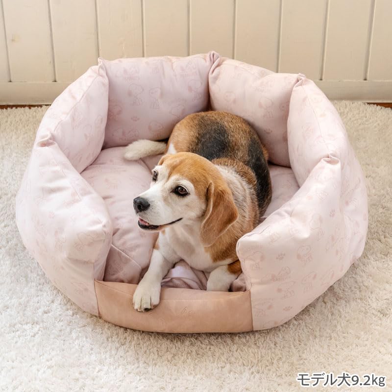 ペットパラダイス 犬 ベッド スヌーピー 淡色カドラー (76×57cm) 小型犬 寝具