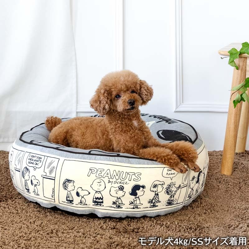 ペットパラダイス スヌーピー ハッピーダンス クッション 丸型 60cm 寝具 998-55448