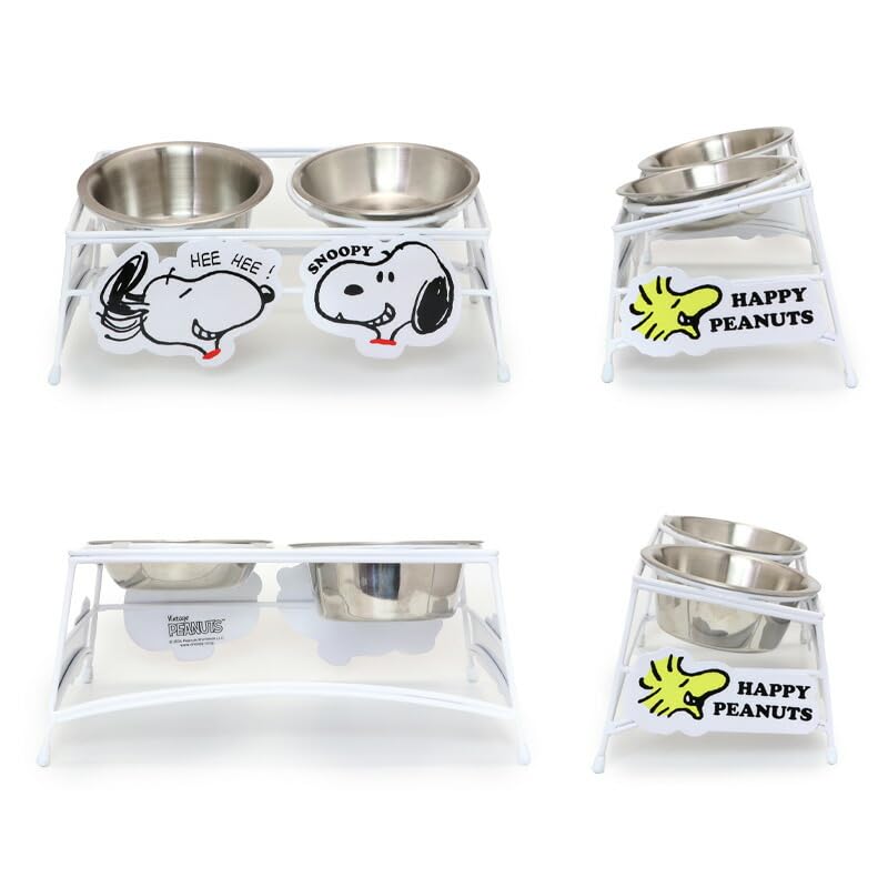 ペットパラダイス 犬 食器 スヌーピー ワイヤー えさ 皿 小2個 ウッドストック