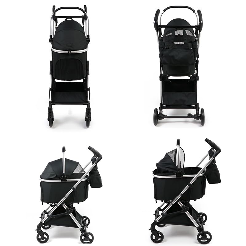 ペットパラダイス ペットカート 犬 バギー 小型犬 中型犬 ドッグカート スムーカ ミニ 黒 10kgまで対応 (国内直営店73店舗展開中 2025/11/1時点 ) ブラック 10kgまで対応