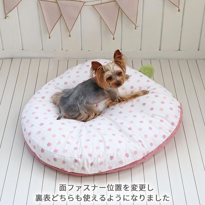 ペットパラダイス 犬 ペットベッド ピンク 苺 クッション (70×71cm) 寝具 633-29213