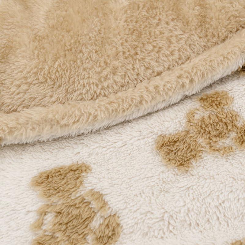 ペットパラダイス 犬 マット 冬用 くまちゃん柄 ボア 丸マット (105cm) 遠赤外線 寝具