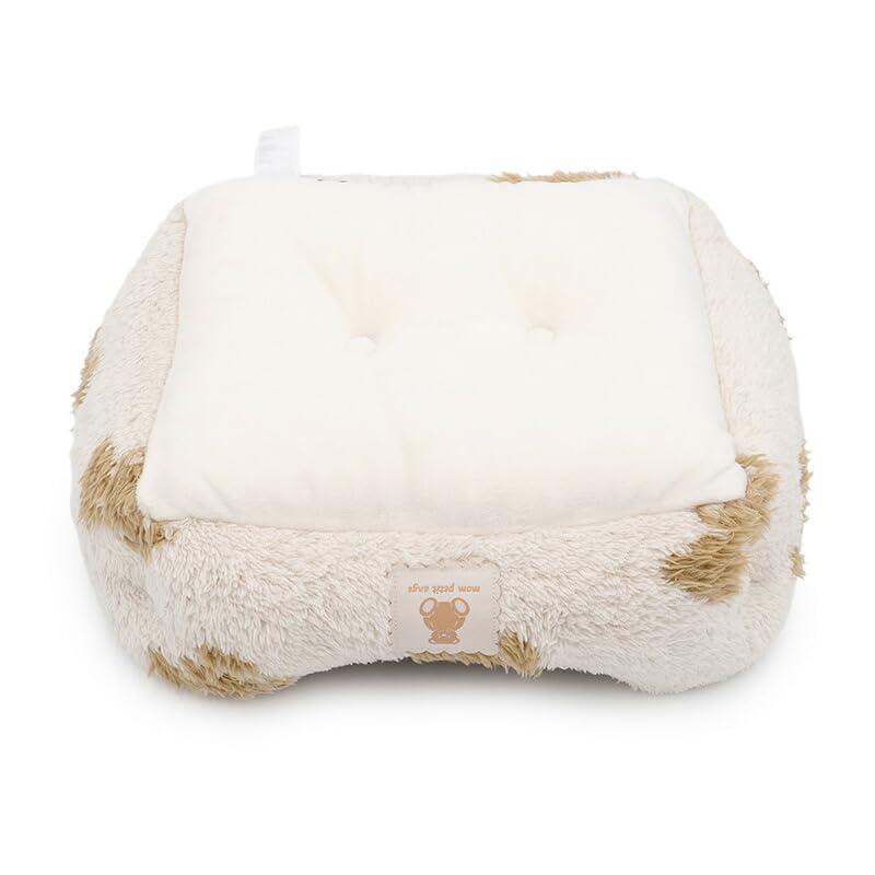 ペットパラダイス 犬 ベッド 冬用 寝具 クッション くまちゃん 織り柄 ボア 四角 カドラー (38×32cm) 遠赤外線 ブラウン ペットベッド ペットソファー ペットクッション 洗える 遠赤 あったか ペット 冬 かわいい おしゃれ 可愛い