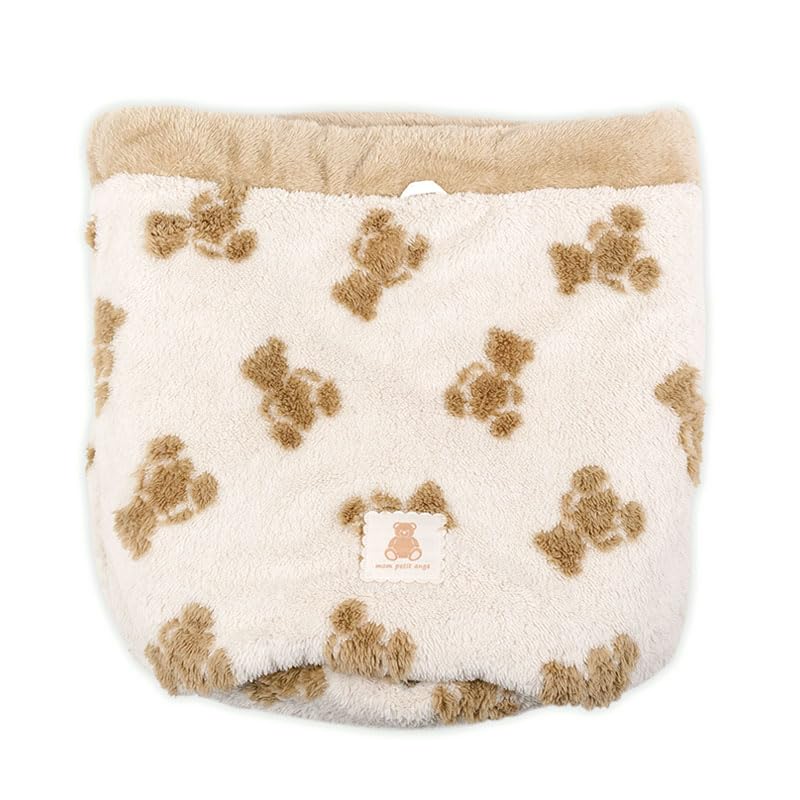 ペットパラダイス 犬 ベッド 冬用 寝具 クッション くまちゃん 織り柄 ボア 筒型 寝袋 (35×50cm) 遠赤外線 ブラウン ペットベッド ペットソファー ペットクッション 洗える 遠赤 あったか ペット 冬 かわいい おしゃれ 可愛い