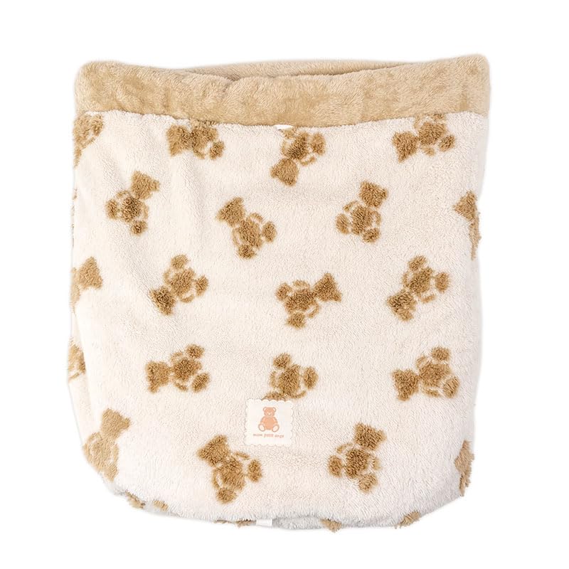 ペットパラダイス 犬 ベッド 冬用 寝具 クッション くまちゃん 織り柄 ボア 筒型 寝袋 (42×70cm) 遠赤外線 ブラウン ペットベッド ペットソファー ペットクッション 洗える 遠赤 あったか ペット 冬 かわいい おしゃれ 可愛い