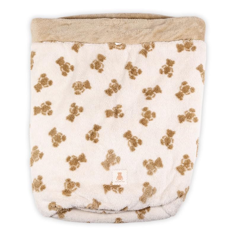 ペットパラダイス 犬 ベッド 冬用 寝具 クッション くまちゃん 織り柄 ボア 筒型 寝袋 (57×95cm) ペットベッド ペットソファー ペットクッション 遠赤外線 洗える 遠赤 あったか ペット 冬 かわいい おしゃれ 可愛い