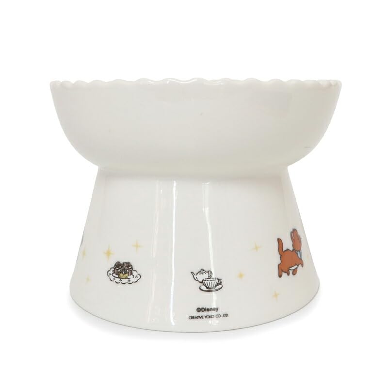 ペットパラダイス 猫 フードボウル 陶器 ディズニー 高さのある えさ皿 おしゃれキャット ホワイト