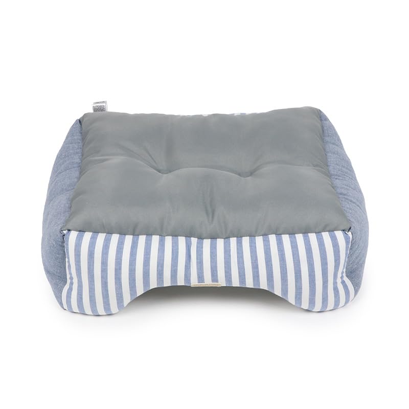 ペットパラダイス 犬 ペットベッド カドラー S ストライプ ブルー 超小型犬 クッション 四角 軽い あごのせ 寝具 633-35391
