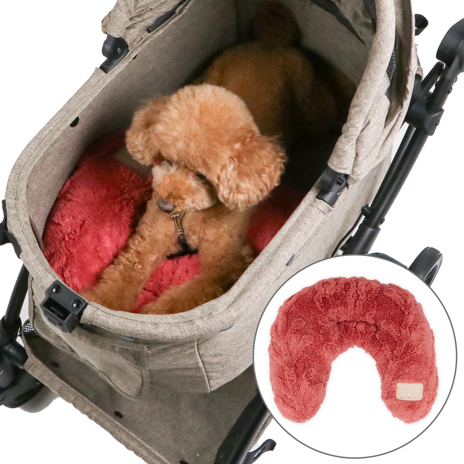 ペットパラダイス 犬 あごのせ 枕 クッション ペットカート用 アラン柄 ボア ピロー あごのせクッション 洗える 洗濯可能 カートクッション 遠赤外線 ペット ベッド 冬