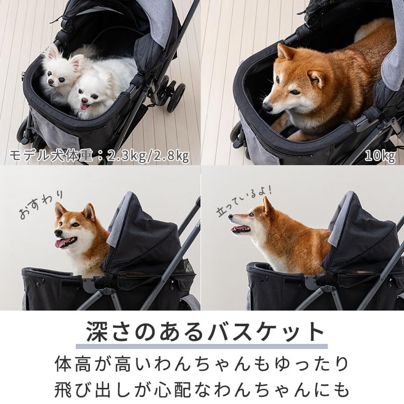 ペットパラダイス ペットカート 犬 バギー 小型犬 中型犬 ドッグカート スムーカ ハンドフル 15kgまで対応 (国内直営店73店舗展開中 2025/11/1時点 ) ブラック 15kgまで対応